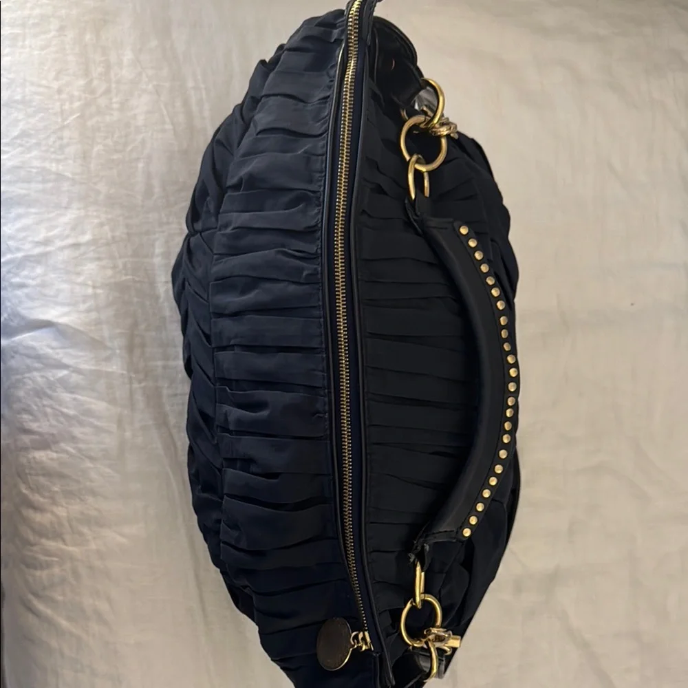 Stella McCartney Navy Nylon Pleated Women's Bag - Picture 8 of 16